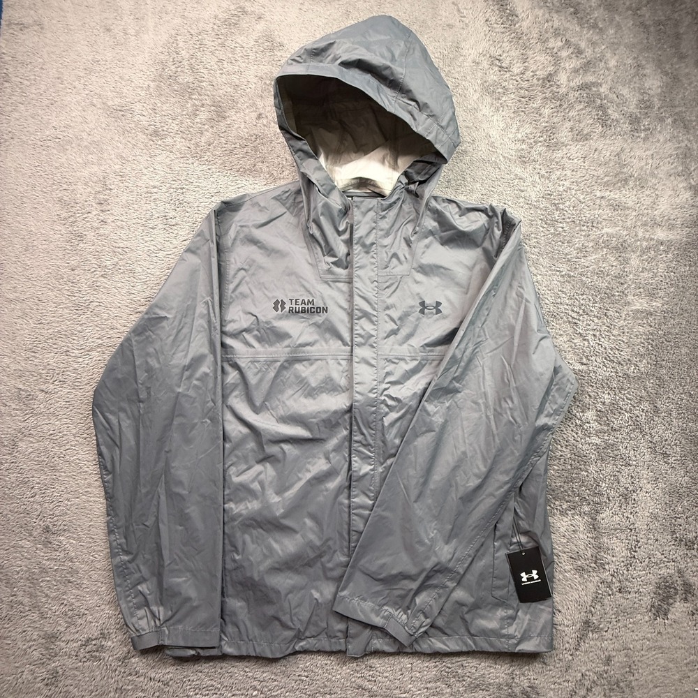 Under Armour Men's Cloudstrike Waterproof Jacket NWT XL Loose Fit Gray Logo